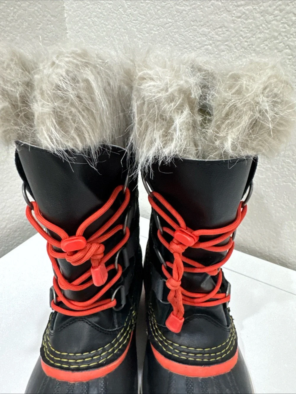 Sorel Youth Winter Boots Size 4 NY1858-011 Waterproof Faux Fur Snow Boots
